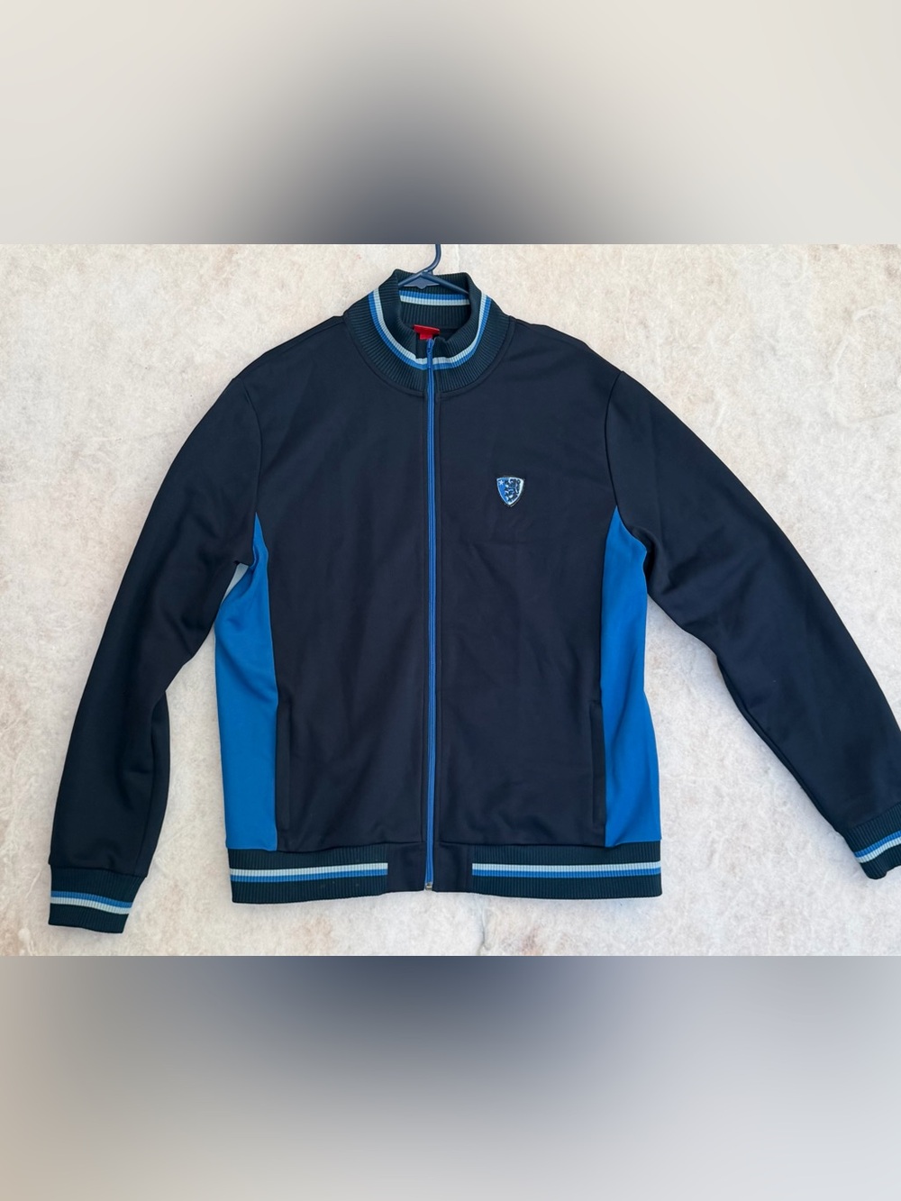 Mossimo Supply Co. Navy and Royal Blue Varsity Bomber Jacket (SKU318)